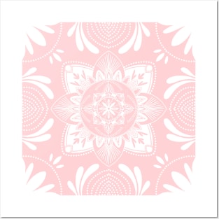 pastel pink mandala Posters and Art